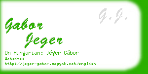 gabor jeger business card