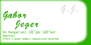 gabor jeger business card
